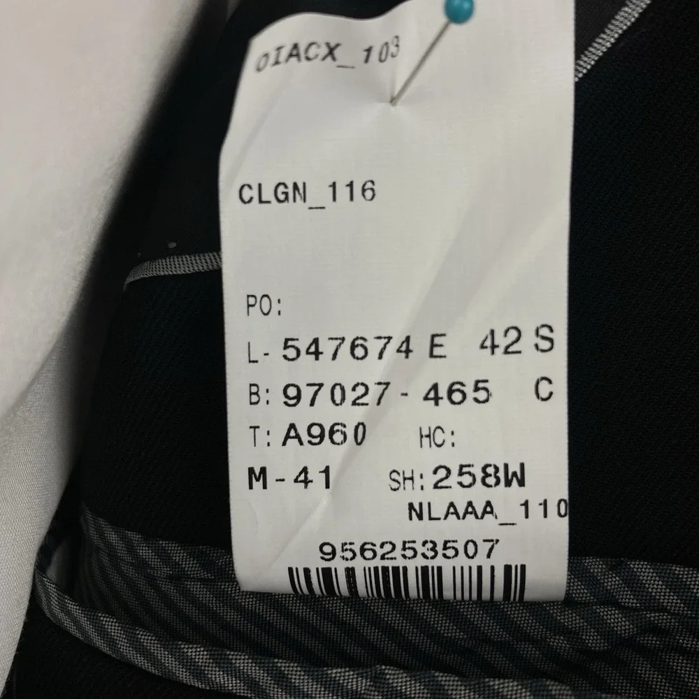 Michael Kors Mens Classic-fit Suit Jacket Blazer 42S‎ Black Solid Stretch E06827